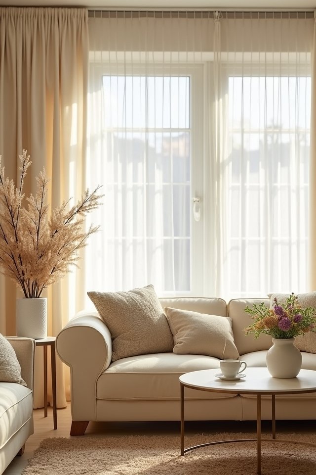 elegant cream curtain draping