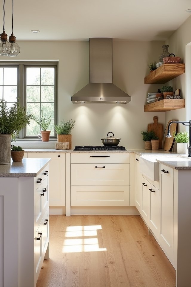 elegant cream kitchen cabinets