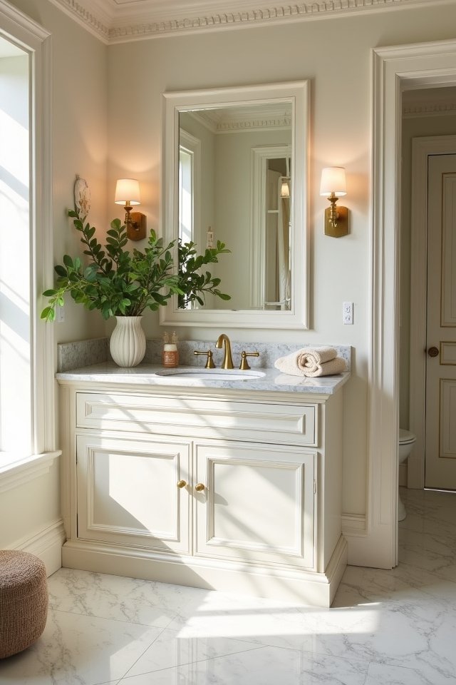 elegant cream marble vanity