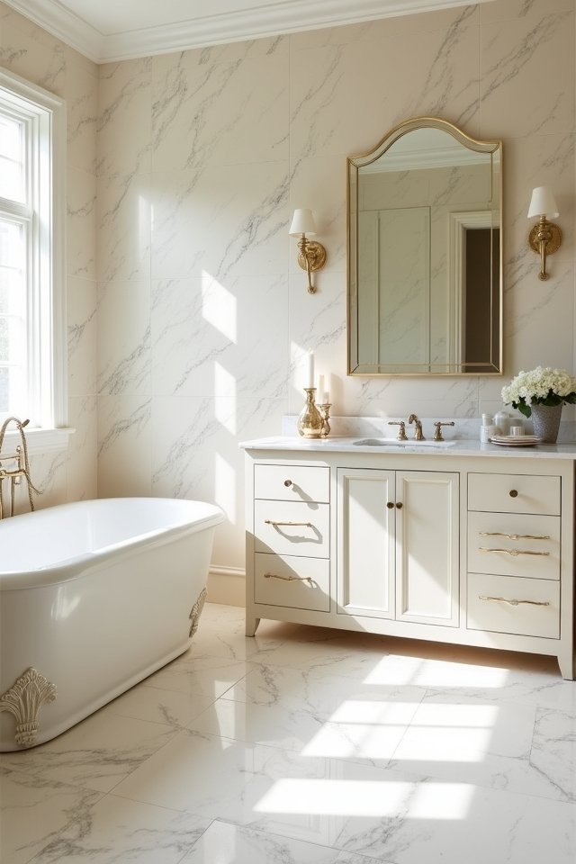 elegant cream metallic accents