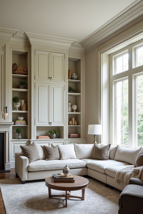 elegant crown molding accents
