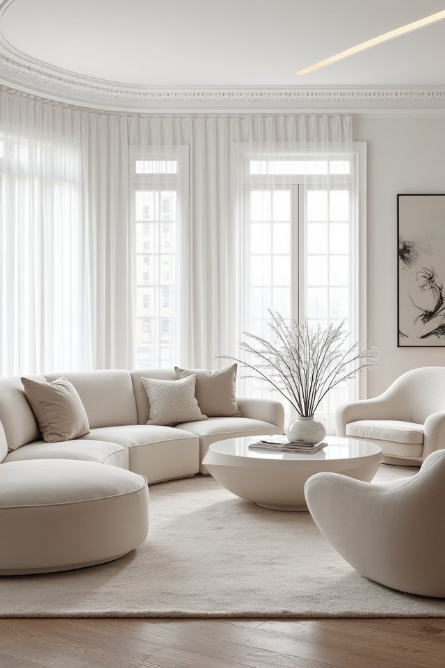 elegant curved furniture selection