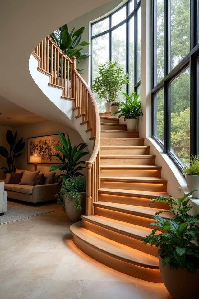 elegant curved staircase design