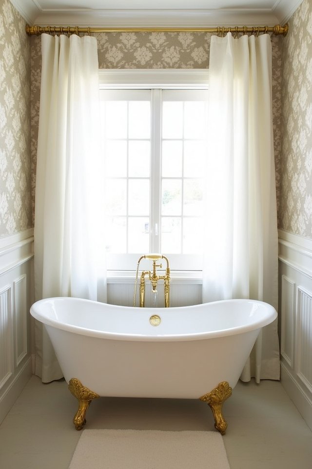 elegant damask bathroom transformation