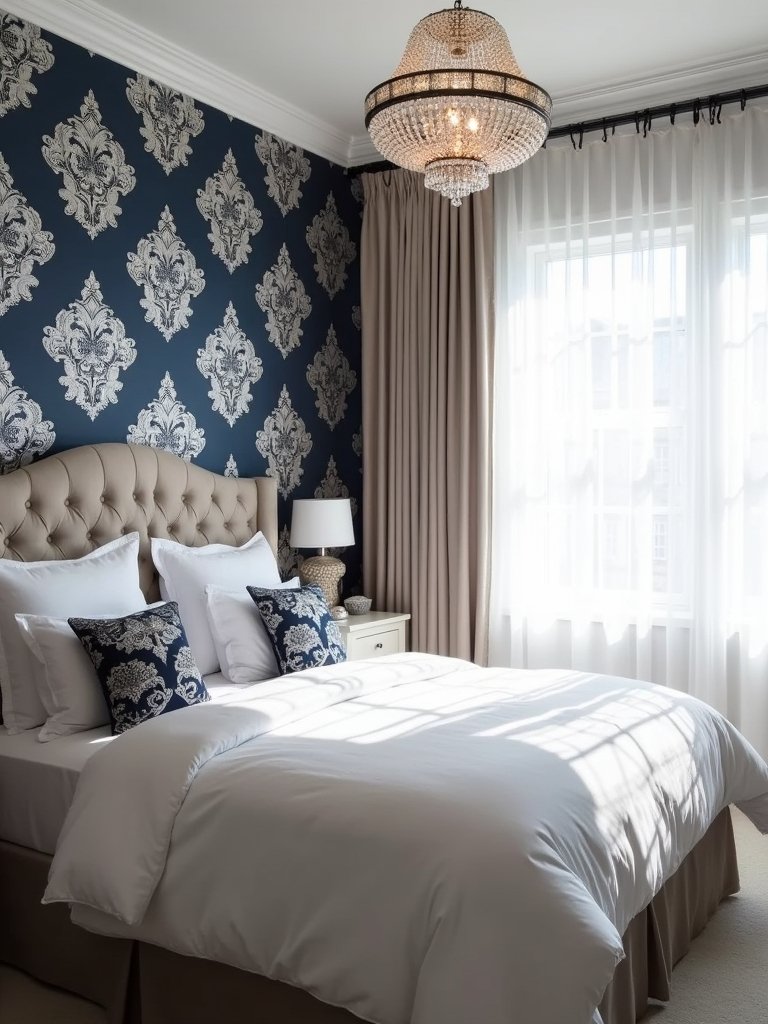 elegant damask bedroom transformation