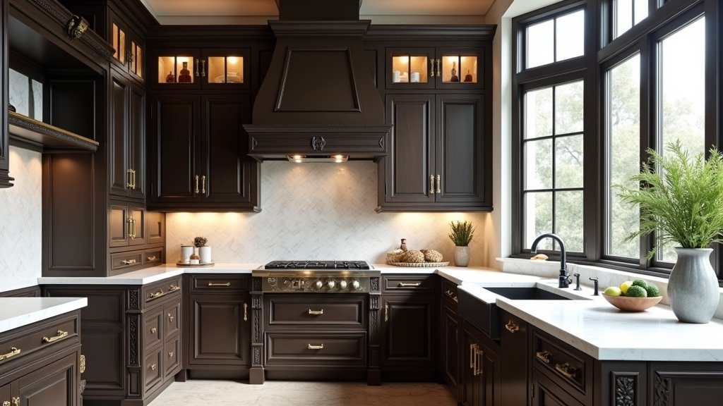 elegant dark brown kitchens