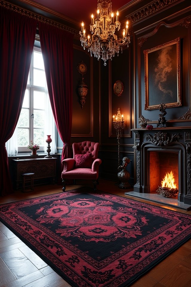 elegant dark themed area rugs