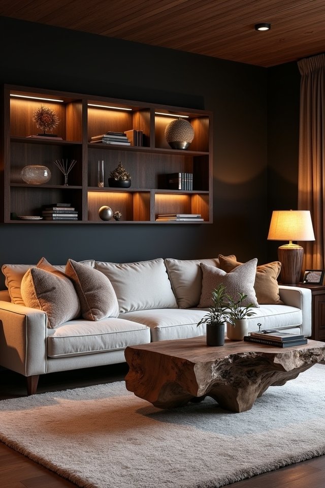 elegant dark wood accents