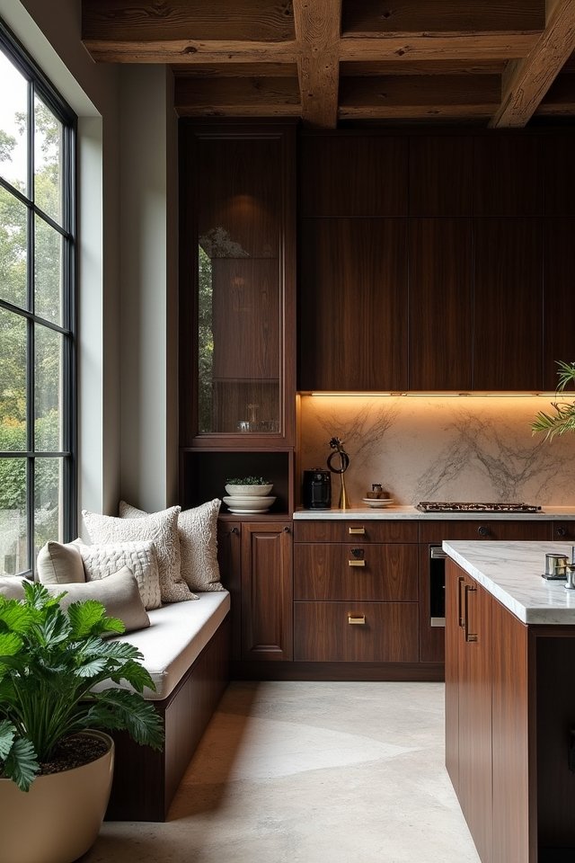 elegant dark wood kitchen