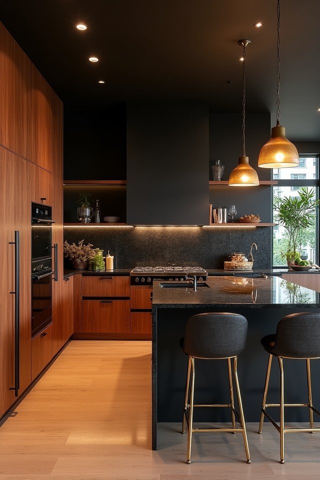 elegant dark wood kitchens