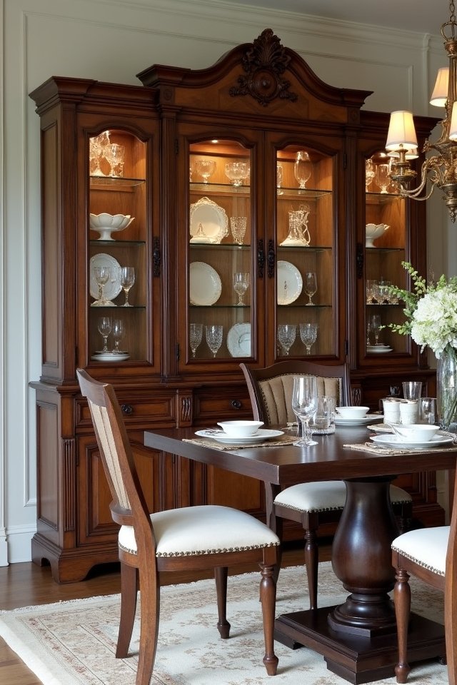 elegant dining centerpiece storage