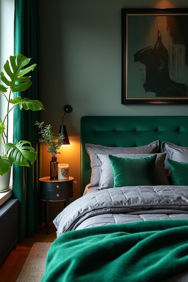 elegant emerald charcoal contrast