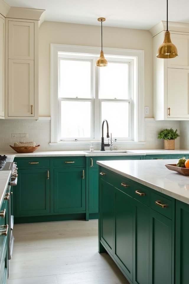 elegant emerald kitchen design