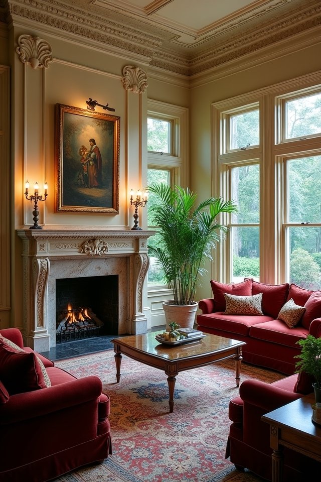 elegant fireplace as centerpiece