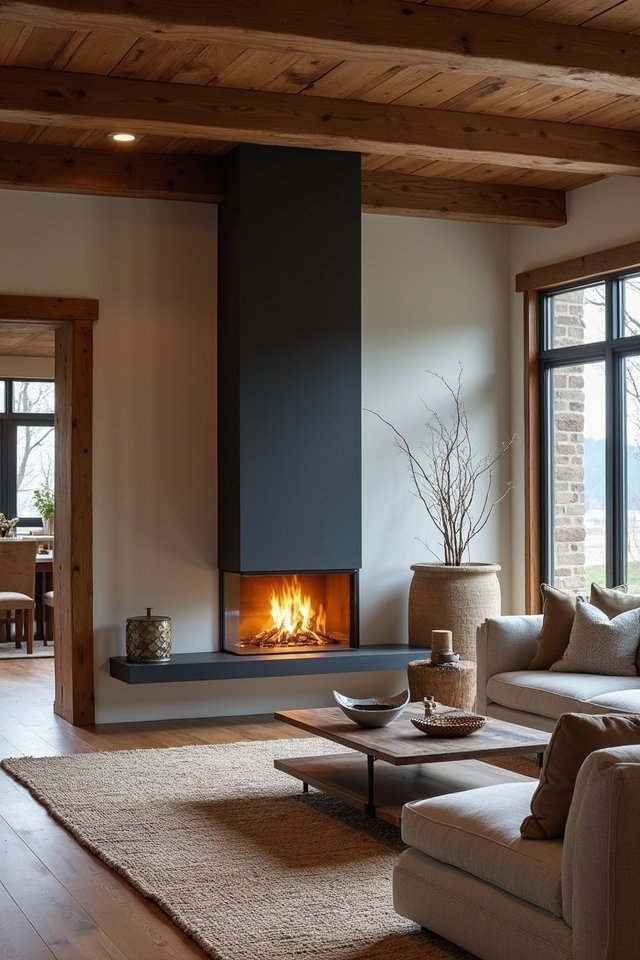 elegant floating glass fireplace