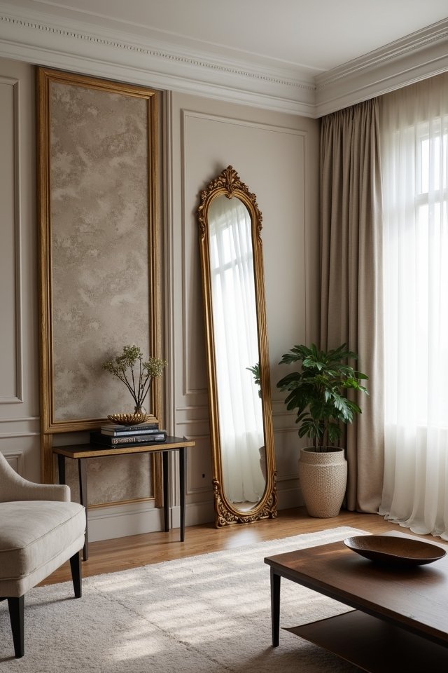 elegant floor mirror reflections