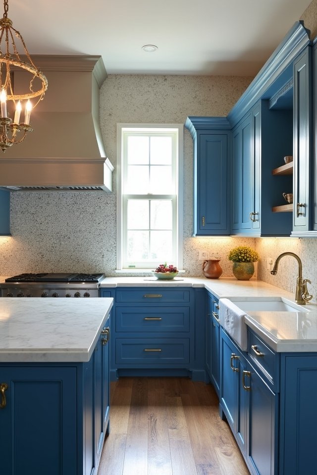elegant french blue cabinets