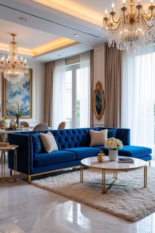 elegant glamorous living space
