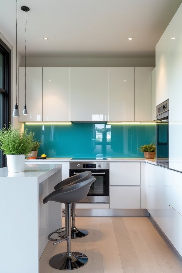 elegant glass backsplash design