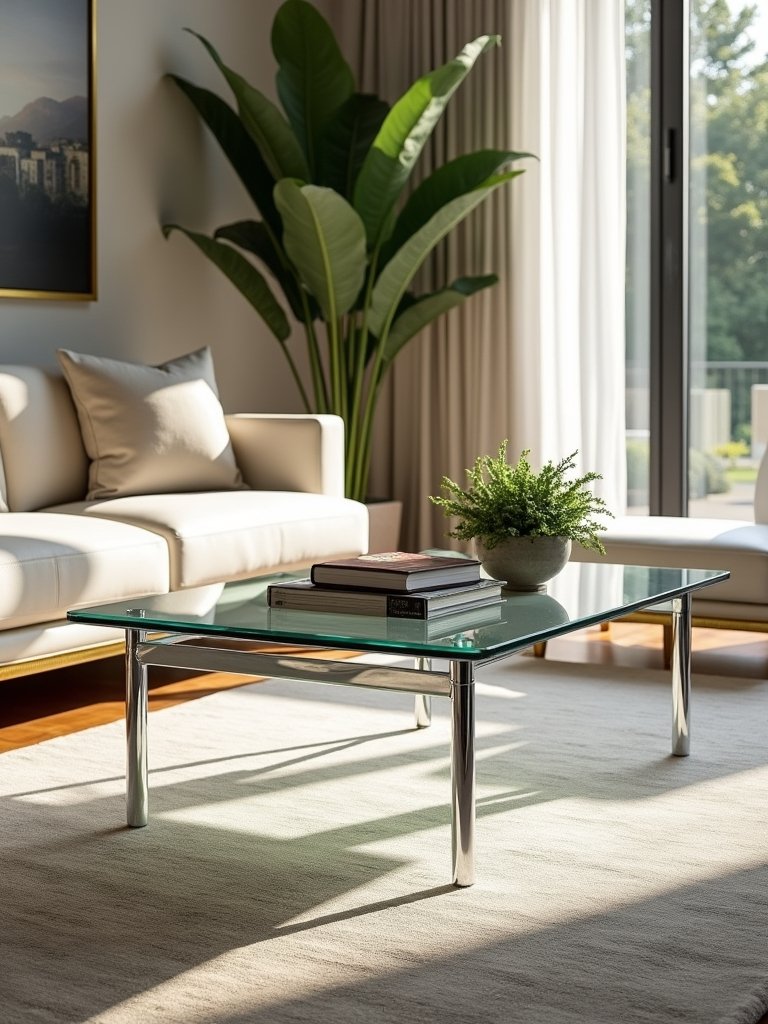 elegant glass centre tables