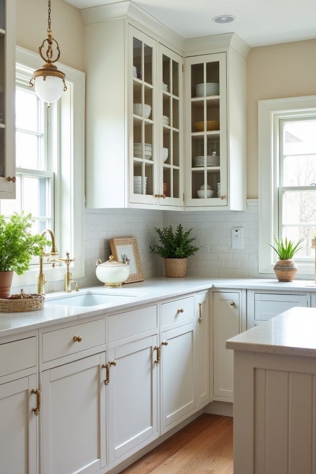 elegant glass front cabinets