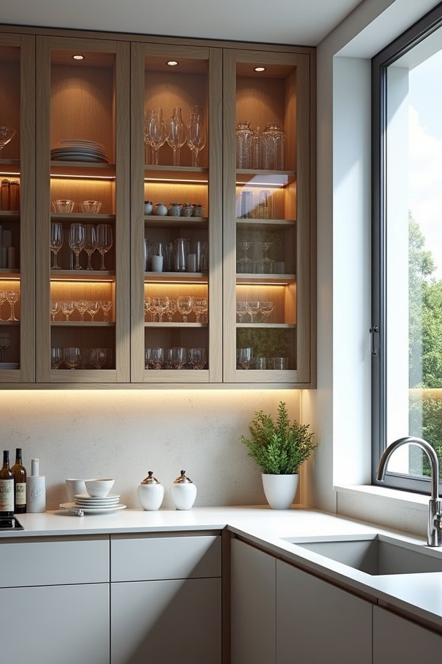 elegant glass front displays