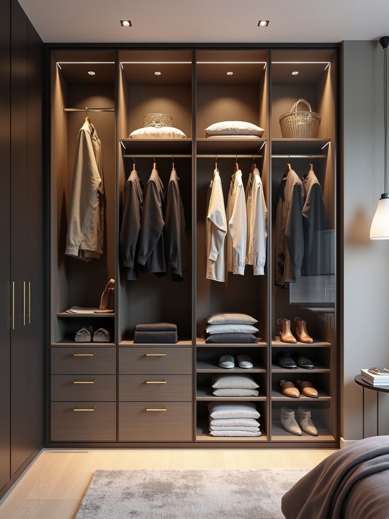 elegant glass front wardrobe design