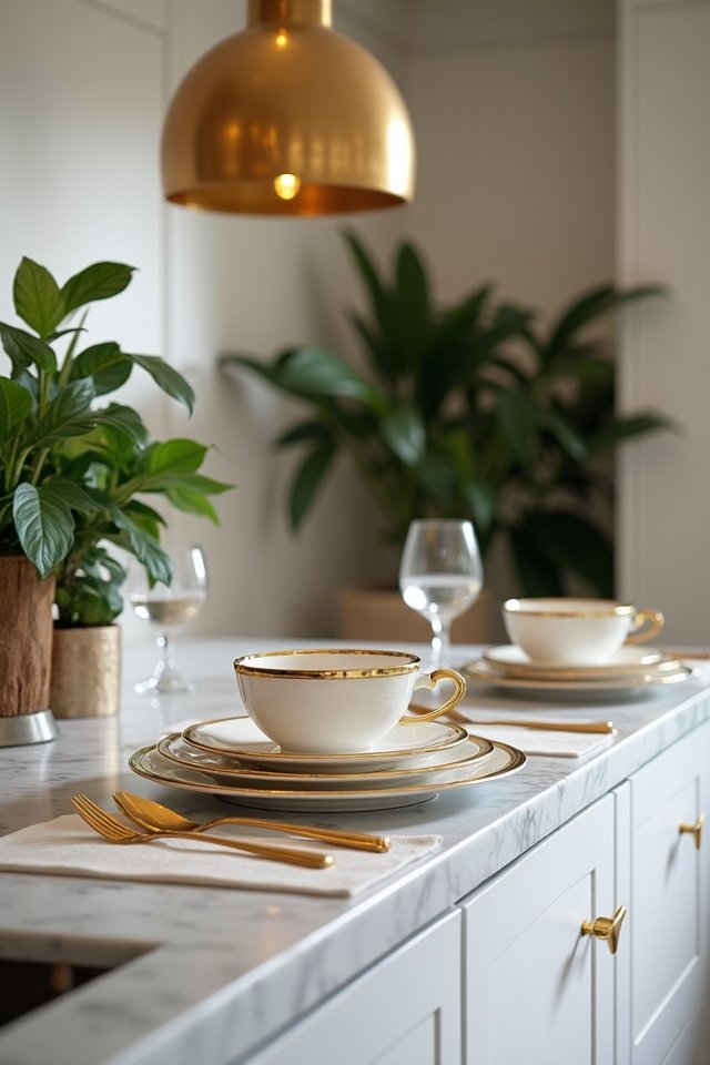elegant gold accented dishware