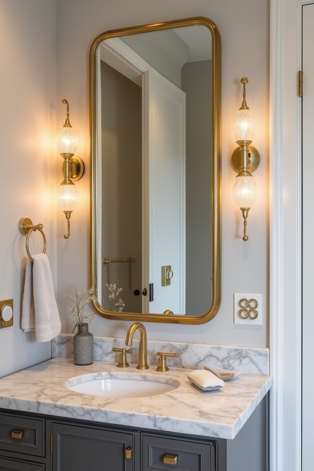 elegant gold bathroom accents