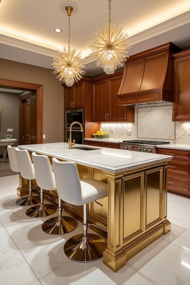elegant gold kitchen centerpiece