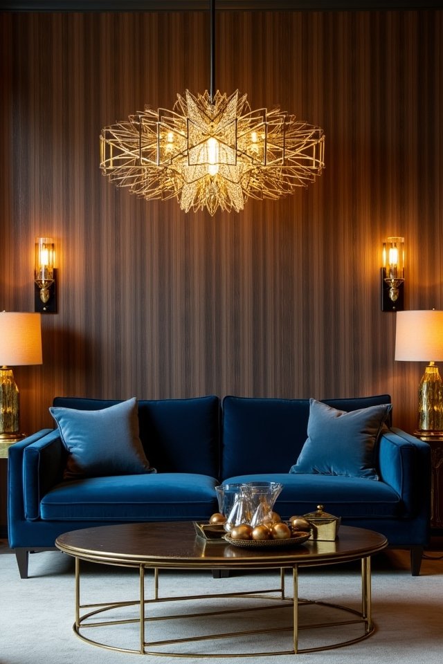 elegant gold lighting accents