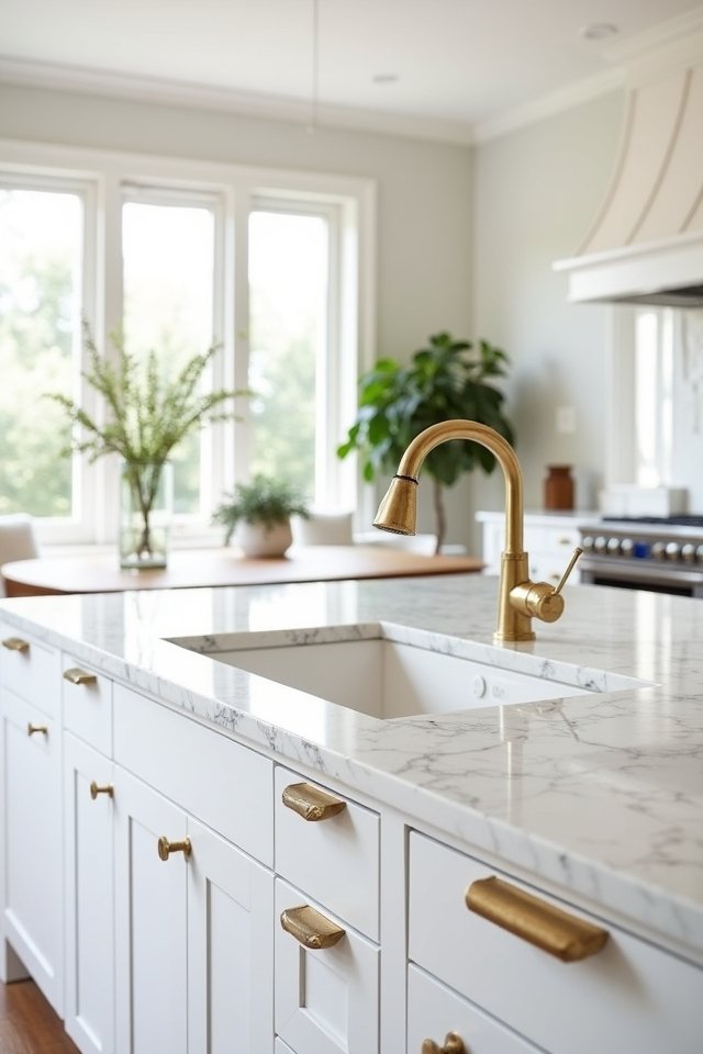elegant gold veined marble countertops