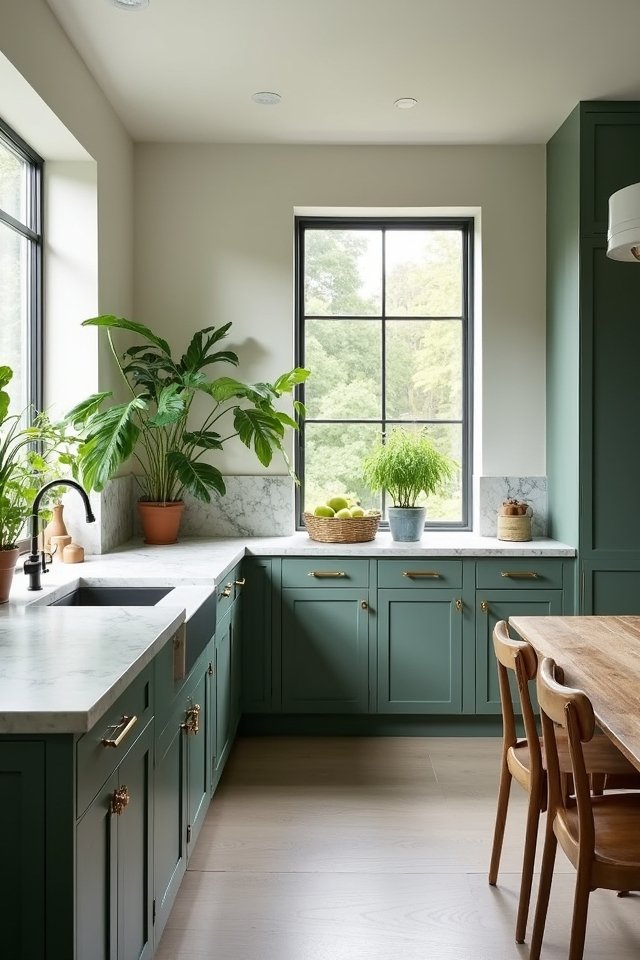 elegant green gray cabinetry