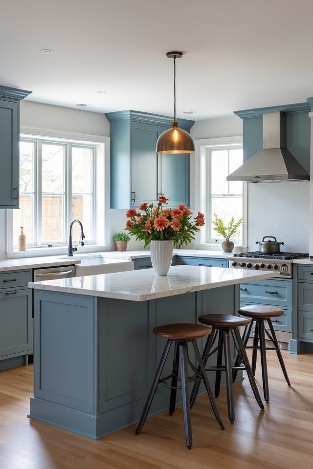 elegant grey blue island