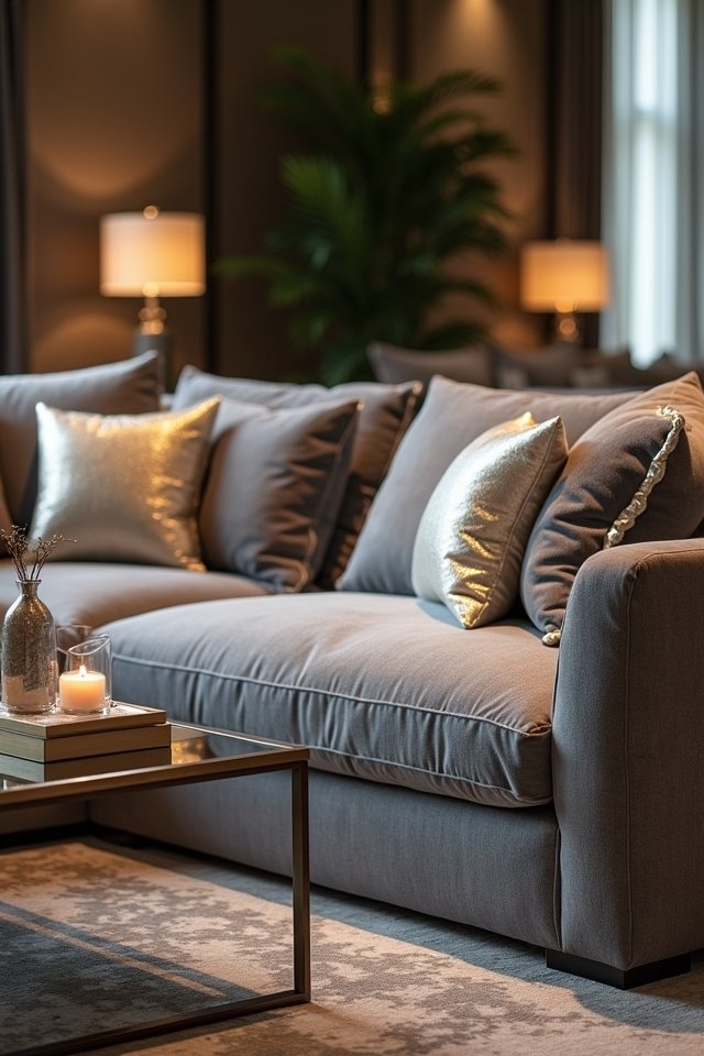 elegant grey with metallic accents
