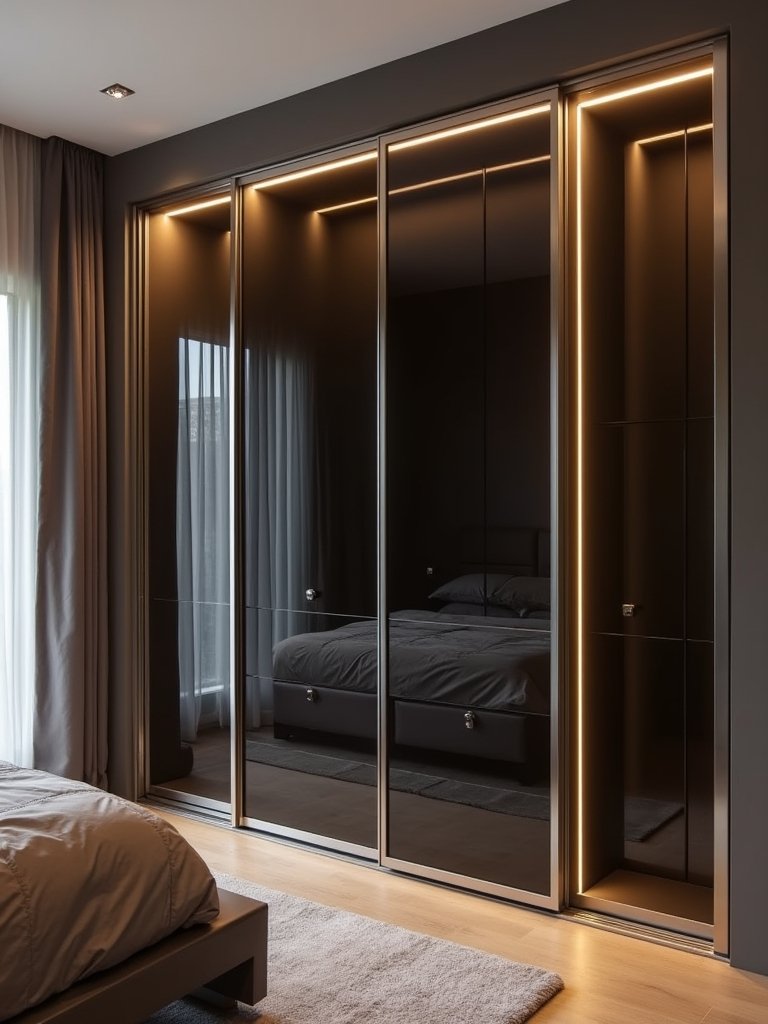 elegant illuminated wardrobe storage