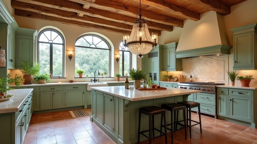 elegant italian farmhouse kitchen