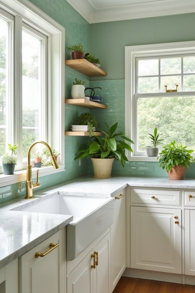 elegant light green tiles