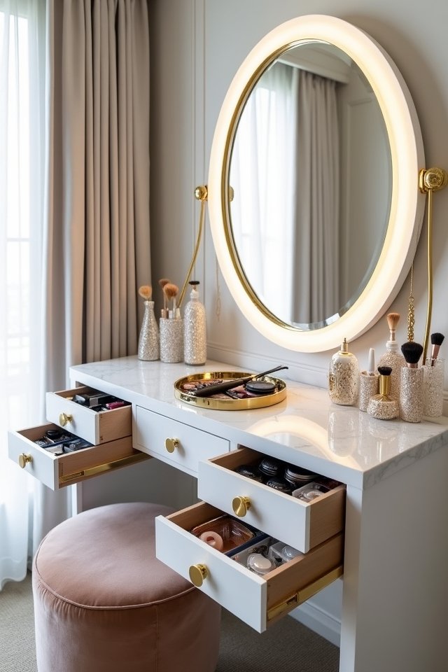 elegant makeup organization essentials