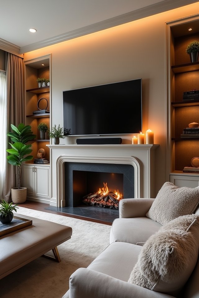 elegant mantelpiece enhances sophistication