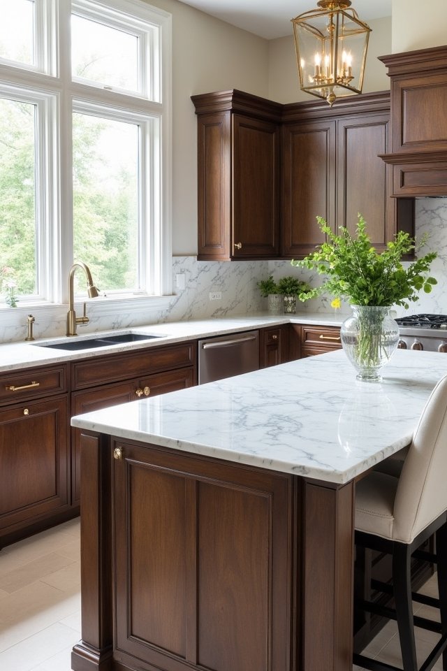 elegant marble and wood