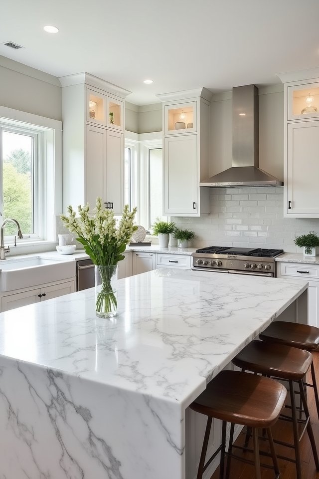 elegant marble kitchen centerpiece