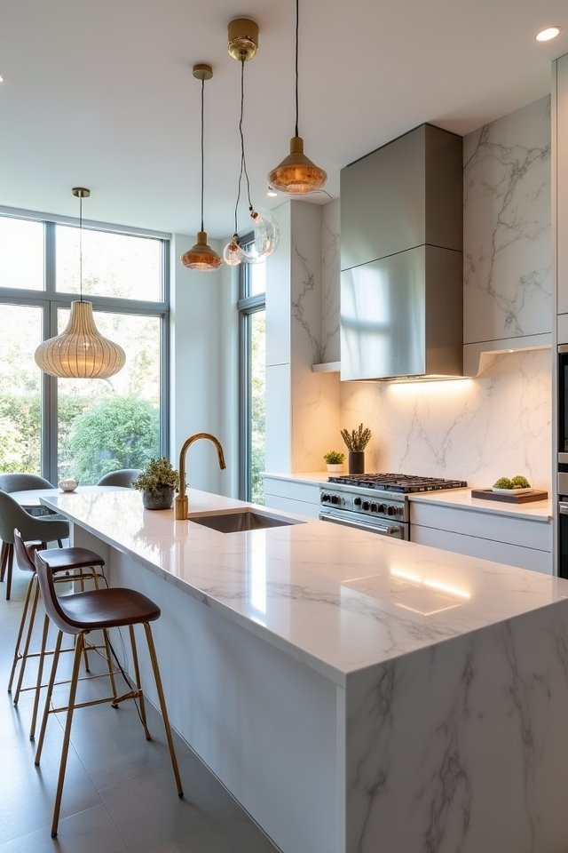 elegant marble kitchen countertops