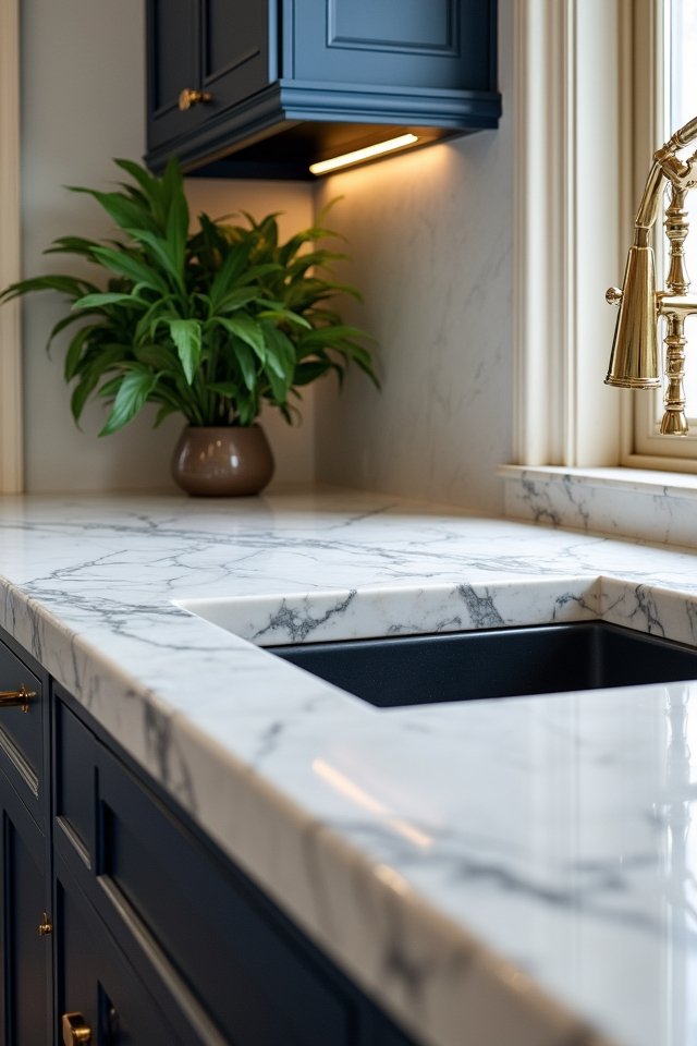 elegant marble kitchen countertops