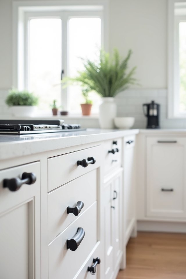 elegant matte black handles