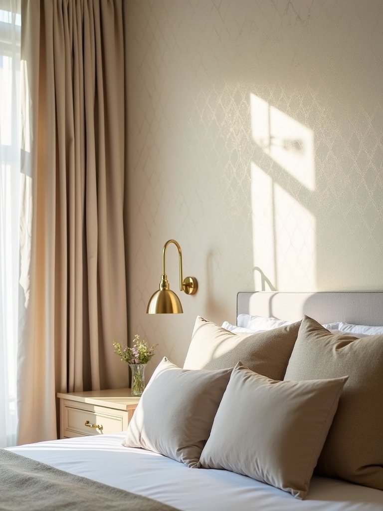 elegant metallic bedroom accents
