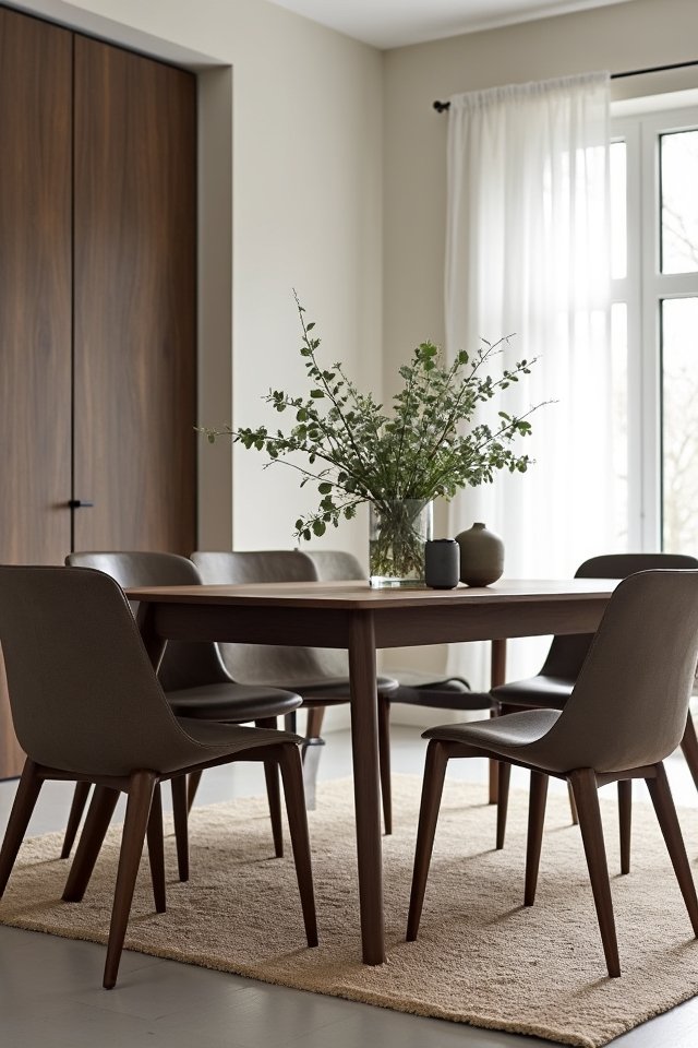 elegant minimalist dining table