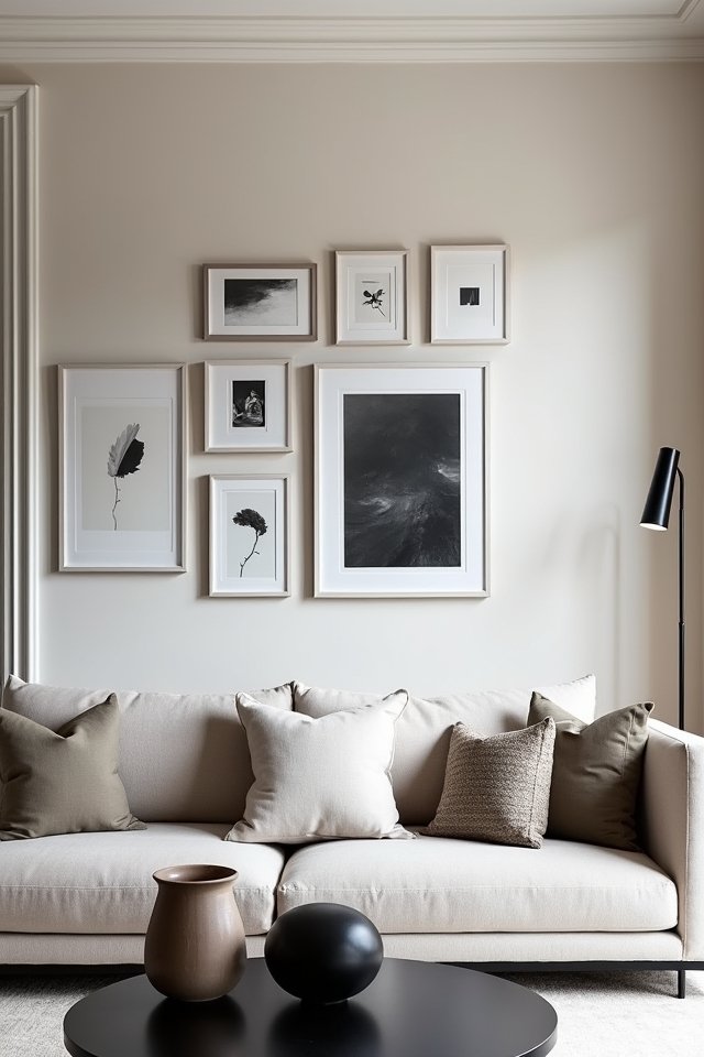 elegant minimalist gallery walls