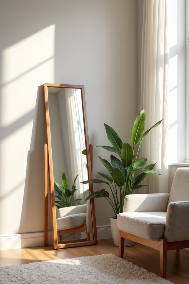 elegant minimalist standing mirror
