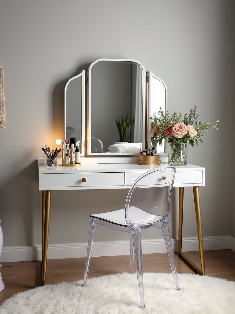 elegant mirrored vanity design